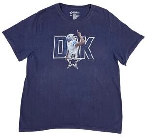 Dak Prescott Dallas Cowboys T-Shirt Blue Authentic Logo Football Streetwear 2XL